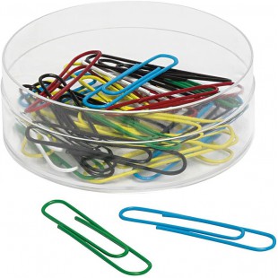 WEDO Trombones recouverts de plastique, 50 mm, assorti