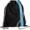 PAGNA Sac de sport à cordelette 'Go', noir / bleu azur