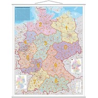 FRANKEN Carte de codes postaux, laminée, 970 x 1.370 mm