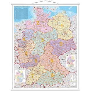 FRANKEN Carte de codes postaux, laminée, 970 x 1.370 mm