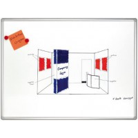FRANKEN Tableau mural blanc PRO, émaillé, 900 x 600 mm