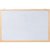 FRANKEN Tableau mural blanc avec cadre en bois, 800 x 600 mm