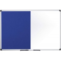 Bi-Office Tableau mixte, tableau blanc / feutre, bleu