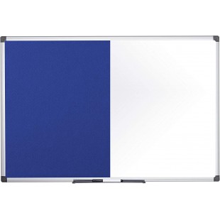 Bi-Office Tableau mixte, tableau blanc / feutre, bleu