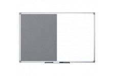 Bi-Office Tableau mixte, tableau blanc / feutre, gris