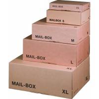Lot de 20 : smartboxpro Carton d'expédition MAIL BOX, taille: S, marron