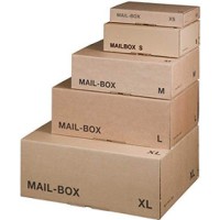 Lot de 20 : smartboxpro Carton d'expédition MAIL BOX, taille: L, marron