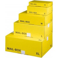 Lot de 20 : smartboxpro Carton d'expédition MAIL BOX, taille: S, jaune