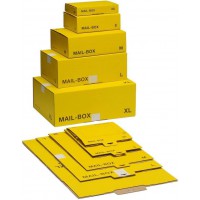 Lot de 20 : smartboxpro Carton d'expédition MAIL BOX, taille: M, jaune