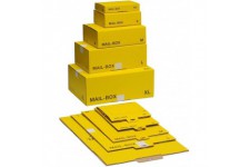 Lot de 20 : smartboxpro Carton d'expédition MAIL BOX, taille: M, jaune