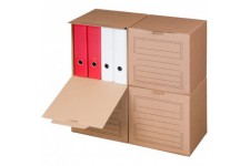 Lot de 5 : smartboxpro Conteneur d'archives, couvercle frontal, marron