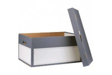 Lot de 5 : smartboxpro Boîte d'archives/transport L, à couvercle, gris
