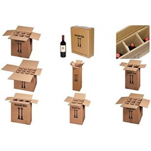 Lot de 10 : smartboxpro Cartons d'expédition pour 2 bouteilles