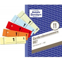 AVERY Zweckform bloc de numérougeation 'numéro garderobe',