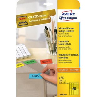 AVERY Zweckform Stick&Lift Etiquette, 38,1 x 21,2 mm, jaune