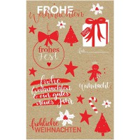 Avery Zweckform Art. 52292 Lot De 22 Planches De 11 Autocollants De Noël En Papier Recyclé Rouge/Blanc