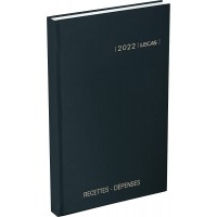 LECAS Agenda Carré 1 jour Travers, 140 x 220 mm, 2023, noir