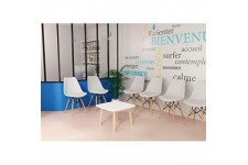 PAPERFLOW Table d'appoint WOODY, en bois massif, blanc