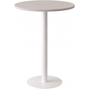 PAPERFLOW Table haute easyDesk, diam. 800 mm, blanc / blanc