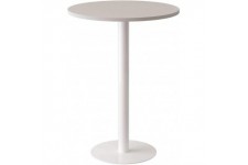 PAPERFLOW Table haute easyDesk, diam. 800 mm, blanc / blanc