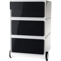 PAPERFLOW Caisson mobile 'easyBox', 4 tiroirs, blanc / noir