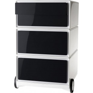 PAPERFLOW Caisson mobile 'easyBox', 4 tiroirs, blanc / noir