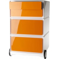PAPERFLOW Caisson mobile 'easyBox', 4 tiroirs, blanc/orange