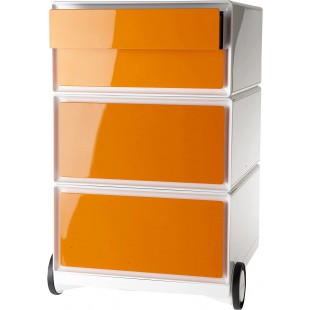 PAPERFLOW Caisson mobile 'easyBox', 4 tiroirs, blanc/orange