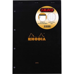 RHODIA Bloc agrafé No. 20, format A4+, séyès, lot de 3