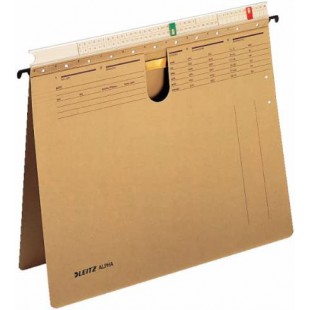 Lot de 25 : LEITZ Dossiers suspendus ALPHA, A4, avec glissière, soude