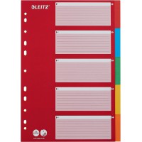 LEITZ Intercalaires en carton, blanc, A4, 5 positions,