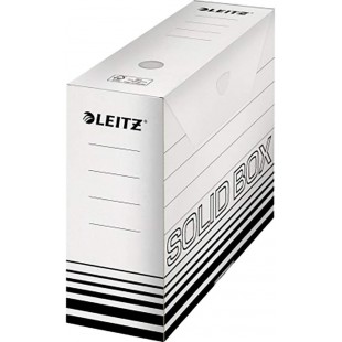 Lot de 10 : LEITZ Boîte à archives Solid, (L)100 mm, blanc/noir