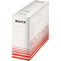 Lot de 10 : LEITZ Boîte à archives Solid, (L)100 mm, blanc/rouge clair