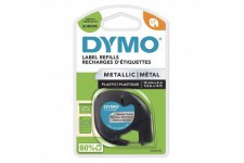 DYMO Cassette de ruban LetraTag, métallique, 12 mm x 4 m
