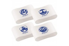 Lot de 40 : Maped Gomme en plastique Essentials Soft, blanc, présentoir