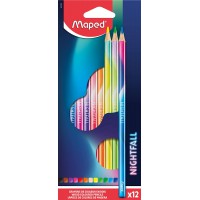 Maped Crayon de couleur triangulaire NIGHTFALL, étui de 12