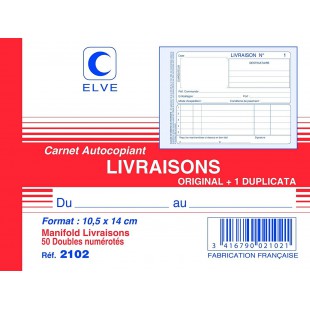 ELVE Manifold 'Livraisons', 105 x 140 mm, dupli