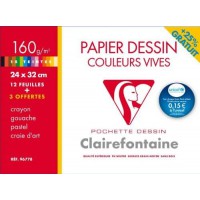 Clairefontaine Papier dessin 'à Grain' couleur, pack promo
