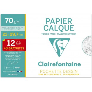 Clairefontaine Papier calque, A4, 70 g/m2, pack promo