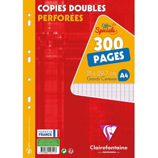 Clairefontaine Copies doubles perforées, A4, séyès