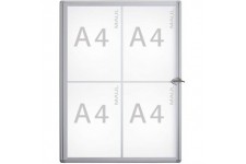 MAUL Vitrine d'affichage MAULextraslim, 4 x A4, aluminium