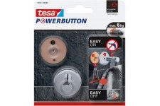 tesa Powerbutton Crochet adhésif Universal medium, chrome