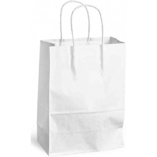 MAILmedia Sac en papier avec cordelette, 3,5 litres, blanc