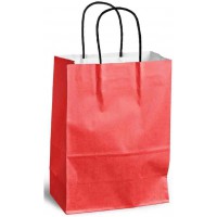 MAILmedia Sac en papier avec cordelette, 3,5 litres, rouge