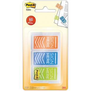 Post-it Marque-pages Index Flèches 'SIGN HERE', 25,4x43,2 mm