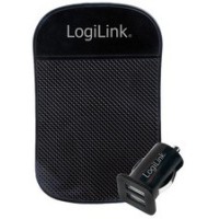 LogiLink Chargeur allume-cigare USB avec tapis antidérapant