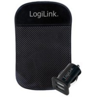 LogiLink Chargeur allume-cigare USB avec tapis antidérapant