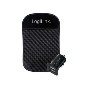 LogiLink Chargeur allume-cigare USB avec tapis antidérapant