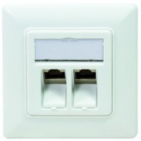 LogiLink Boîte de raccordement, cat.6A, 2 x RJ45, blanc