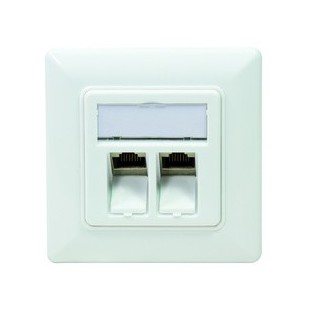 LogiLink Boîte de raccordement, cat.6A, 2 x RJ45, blanc